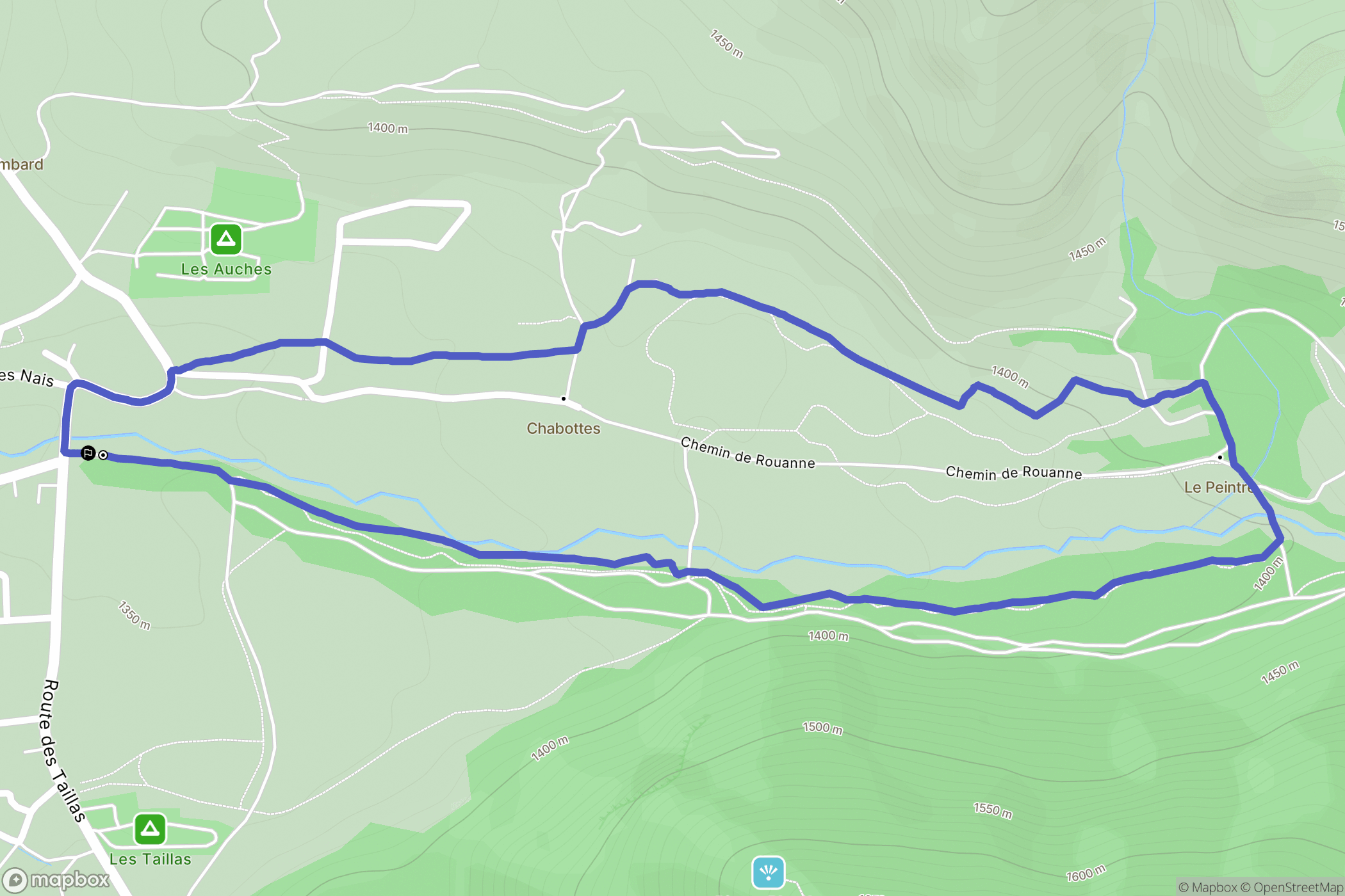 Ancelle : carte du parcours de randonnée - France
