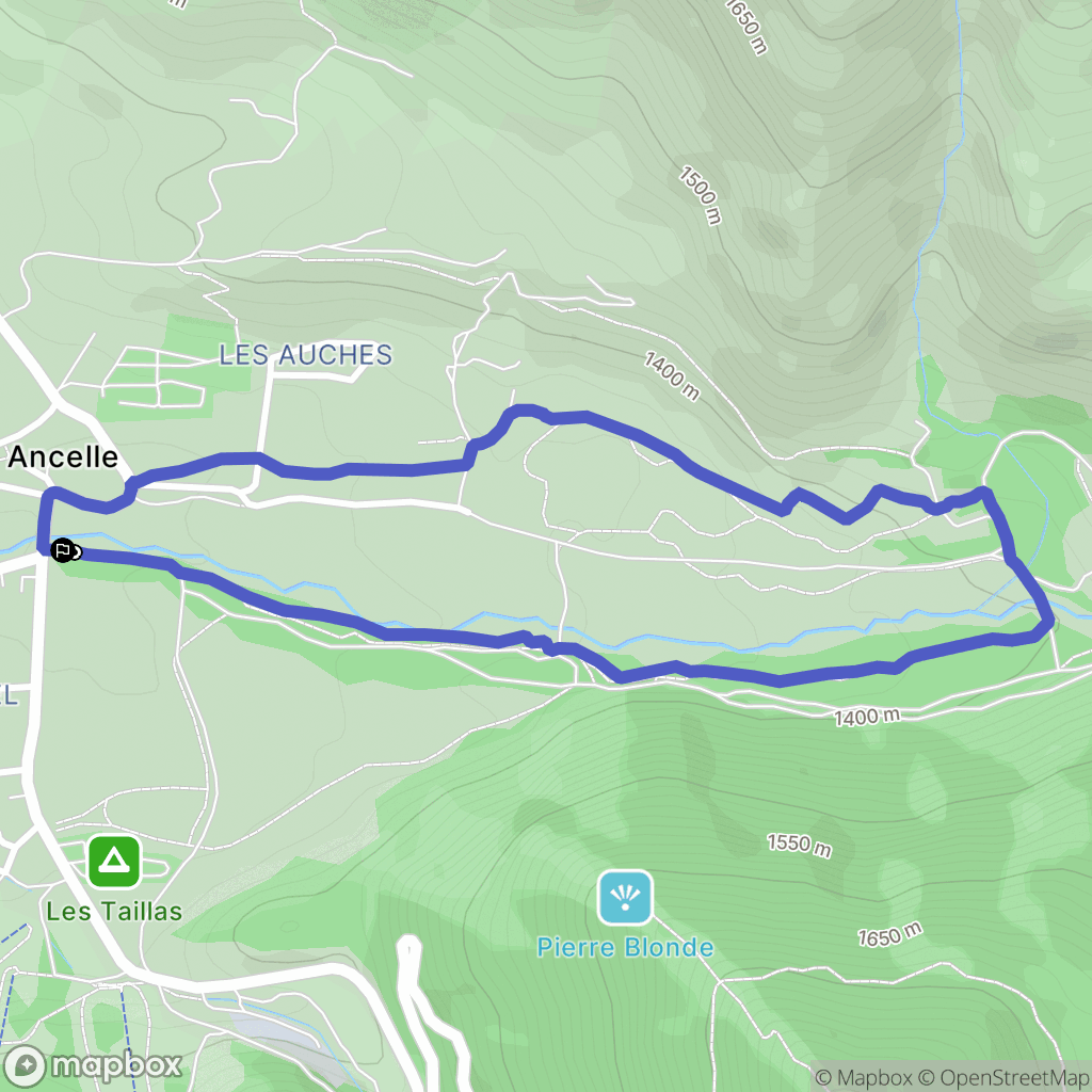 Ancelle : carte du parcours de randonnée - France