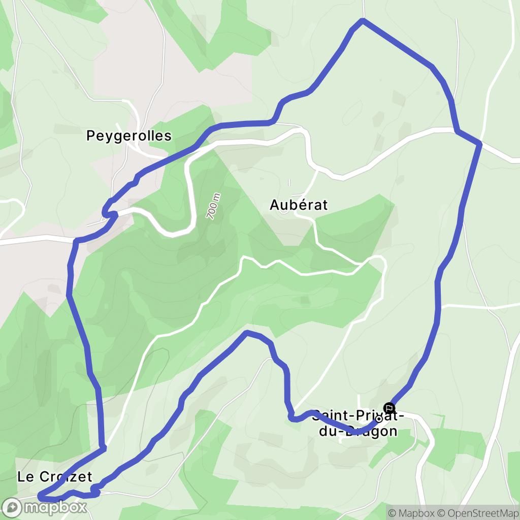 Saint-Privat-du-Dragon : carte du parcours de randonnée - France