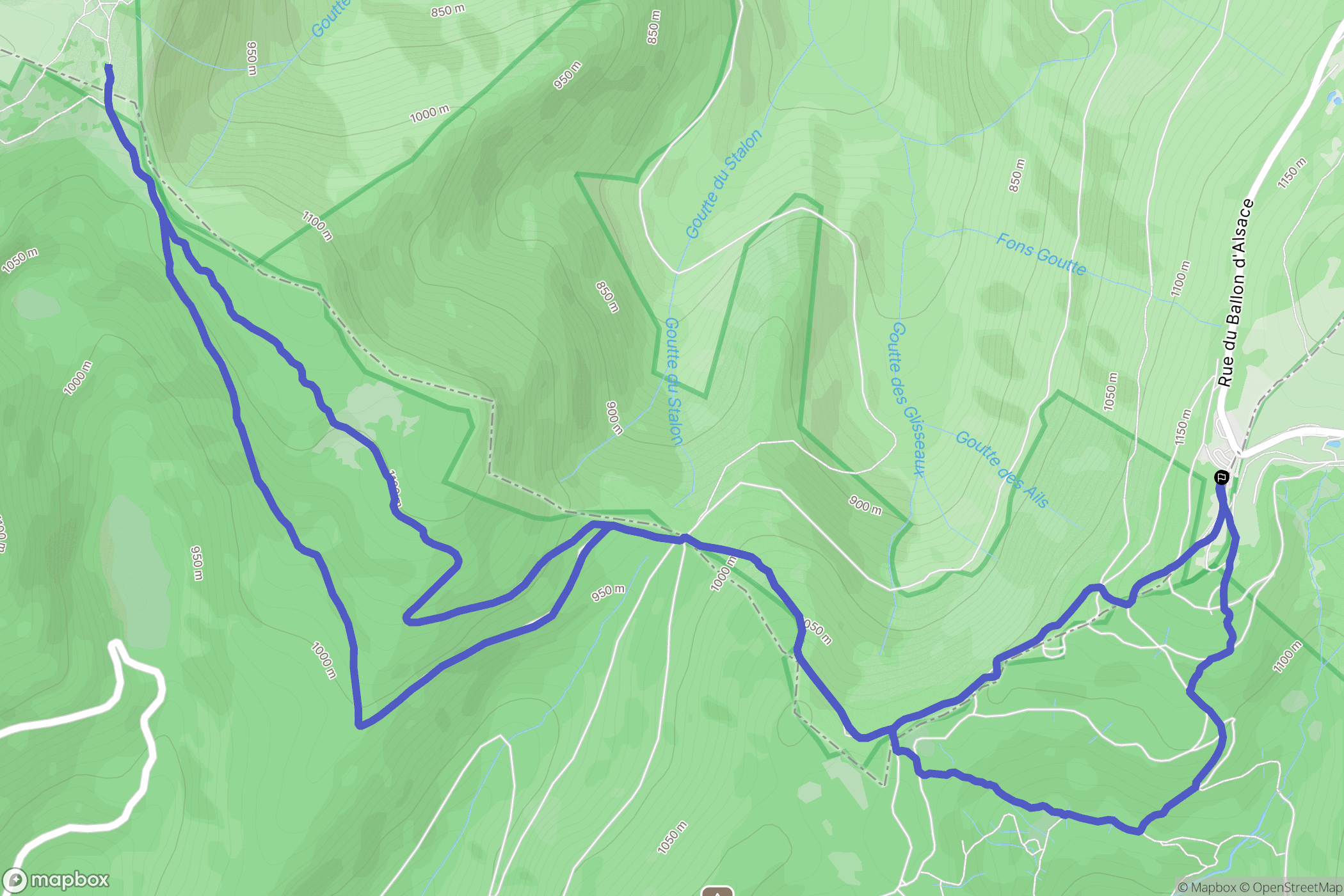 Saint-Maurice-sur-Moselle : carte du parcours de randonnée - France