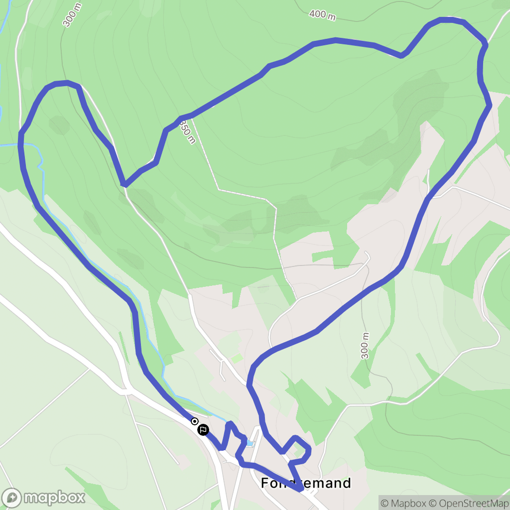 Fondremand : carte du parcours de randonnée - France