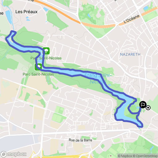 Angers : carte du parcours de randonnée - France