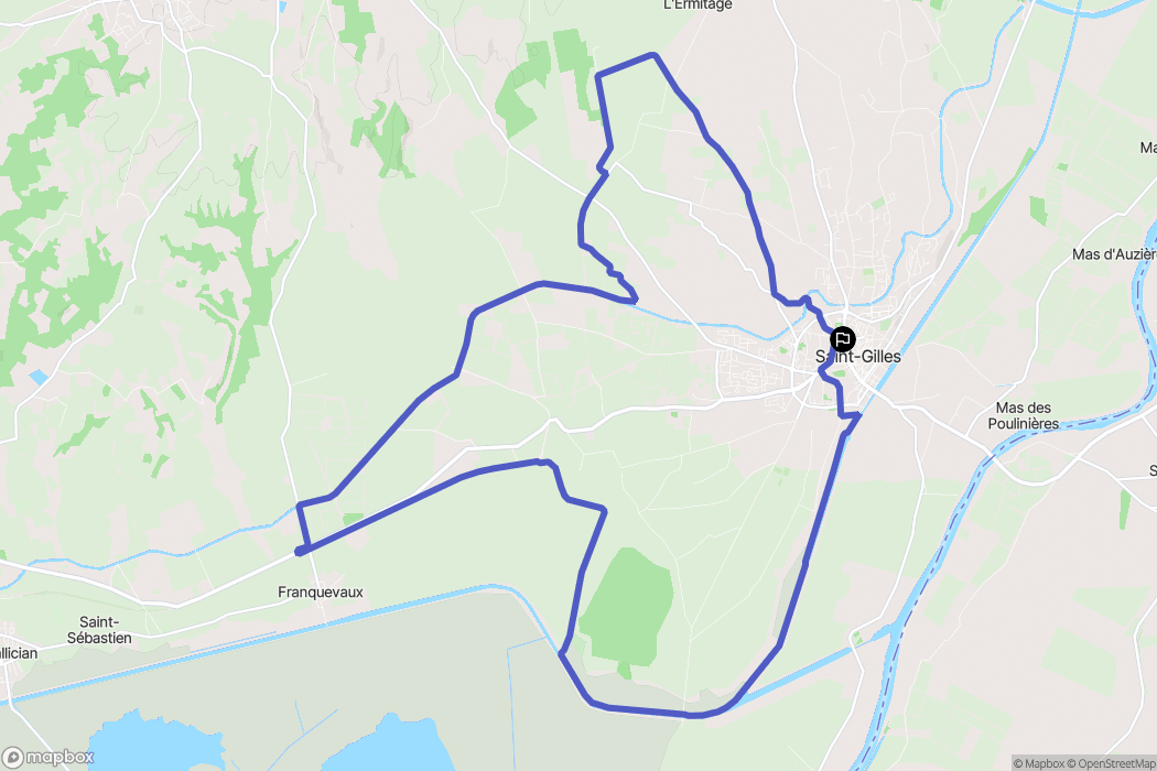 Saint-Gilles : carte du parcours de randonnée - France