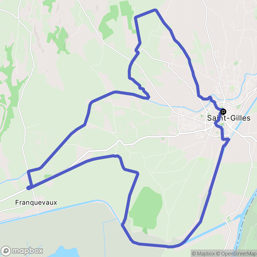 Saint-Gilles : carte du parcours de randonnée - France