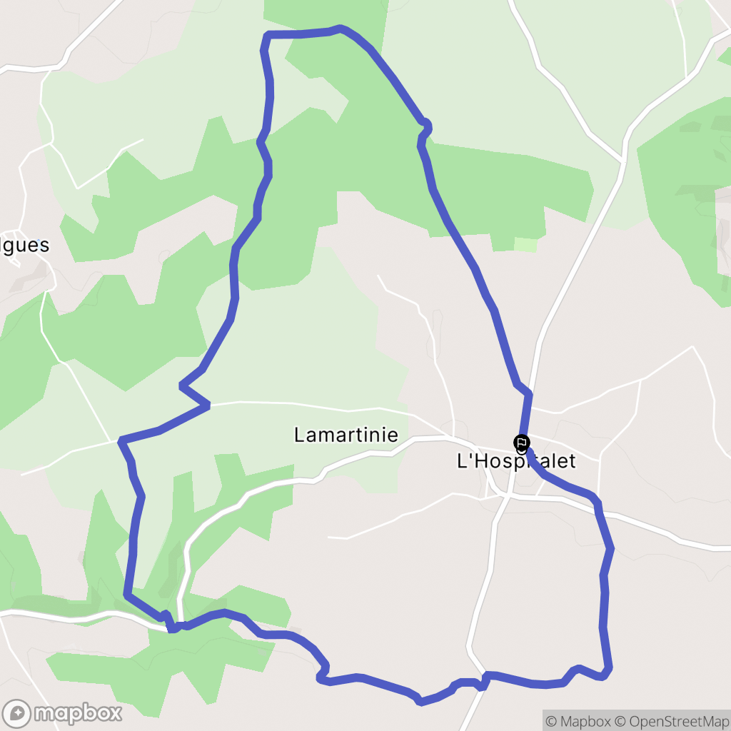 Lhospitalet : carte du parcours de randonnée - France