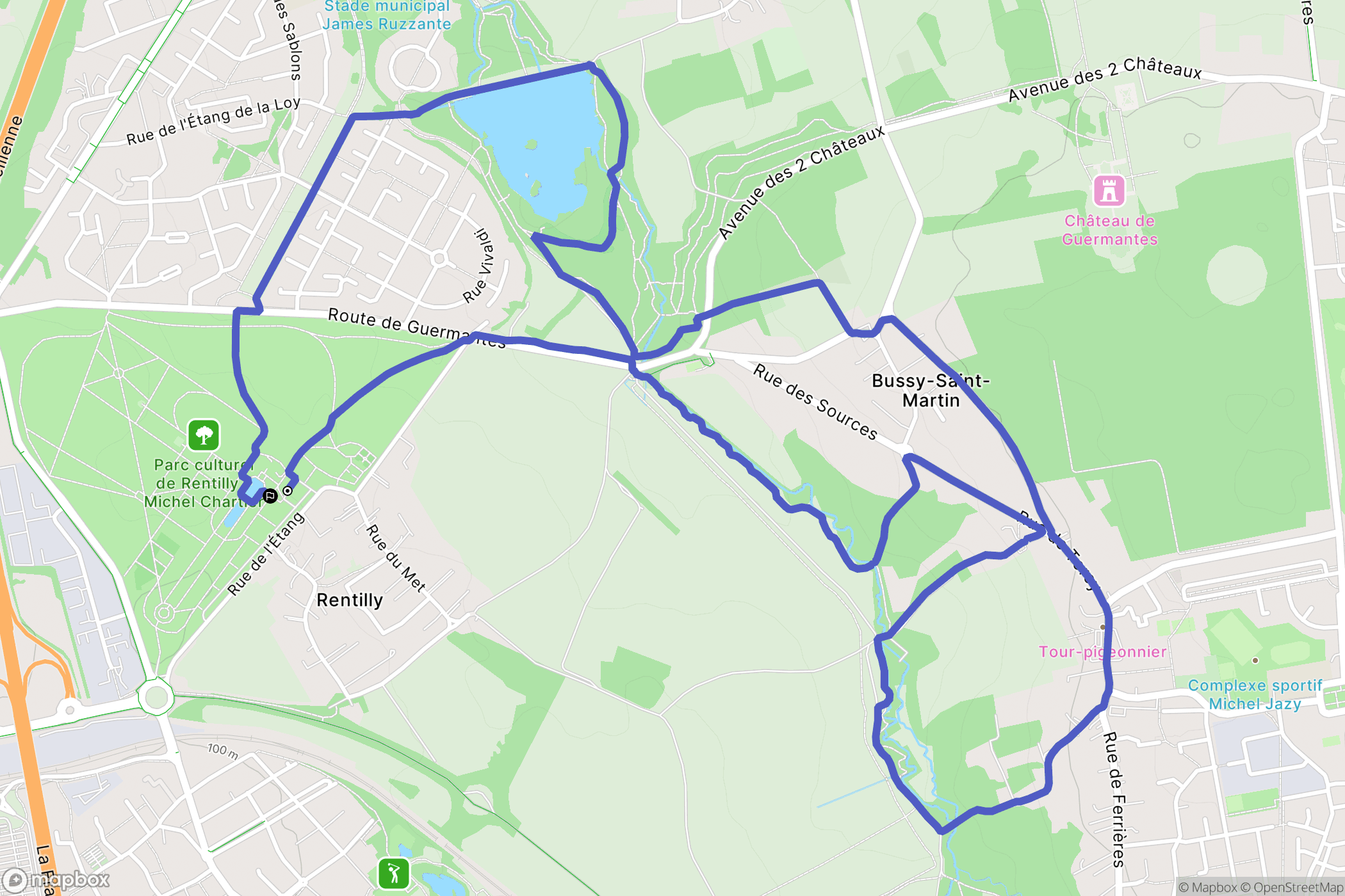 Bussy-Saint-Martin : carte du parcours de randonnée - France