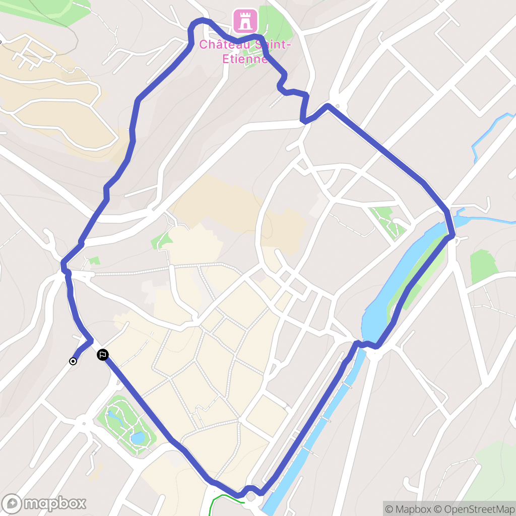 Aurillac : carte du parcours de randonnée - France