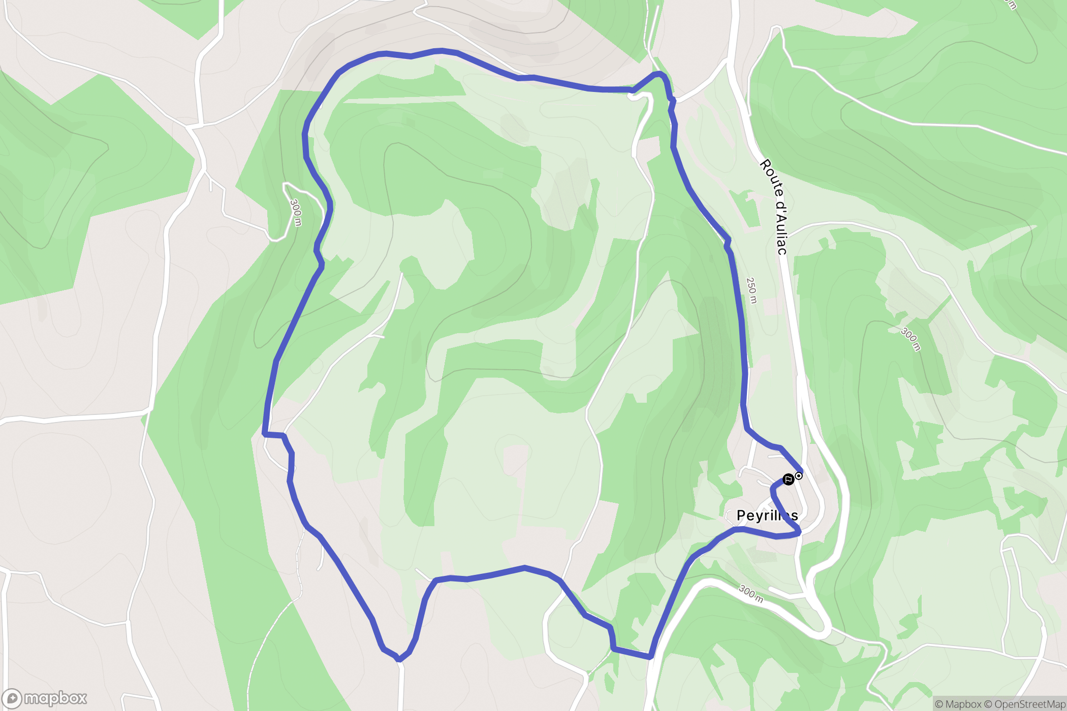 Peyrilles : carte du parcours de randonnée - France