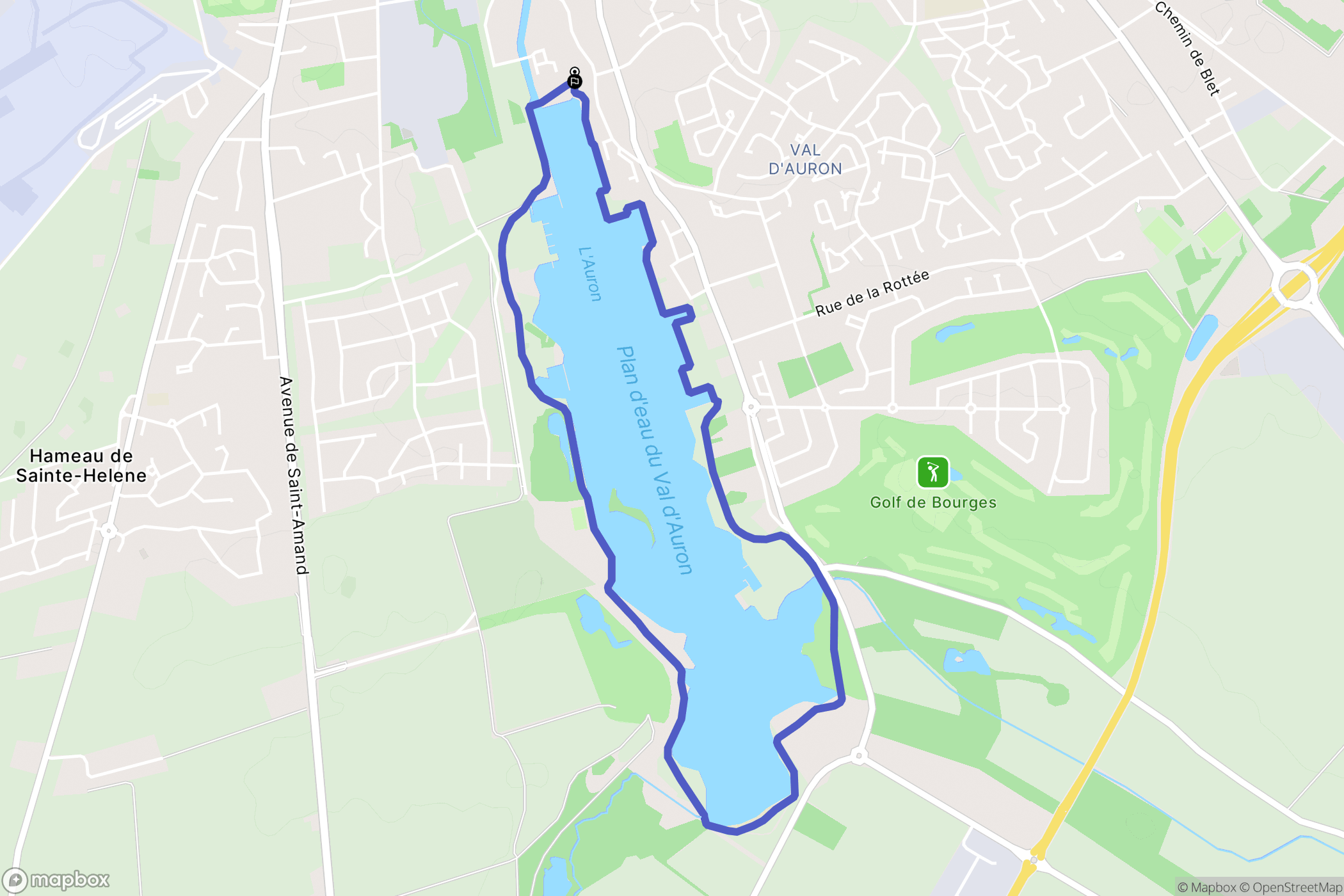 Bourges : carte du parcours de randonnée - France