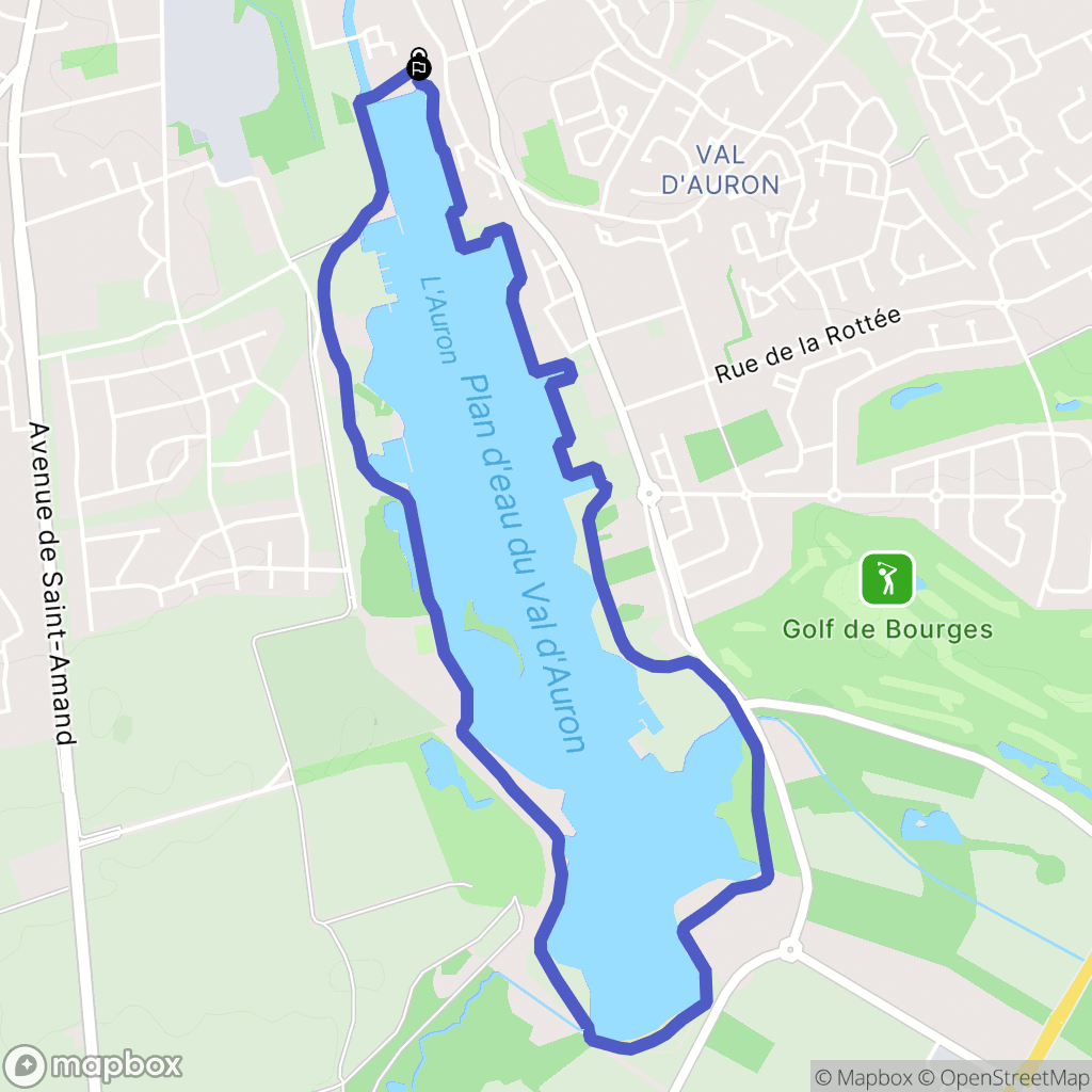 Bourges : carte du parcours de randonnée - France