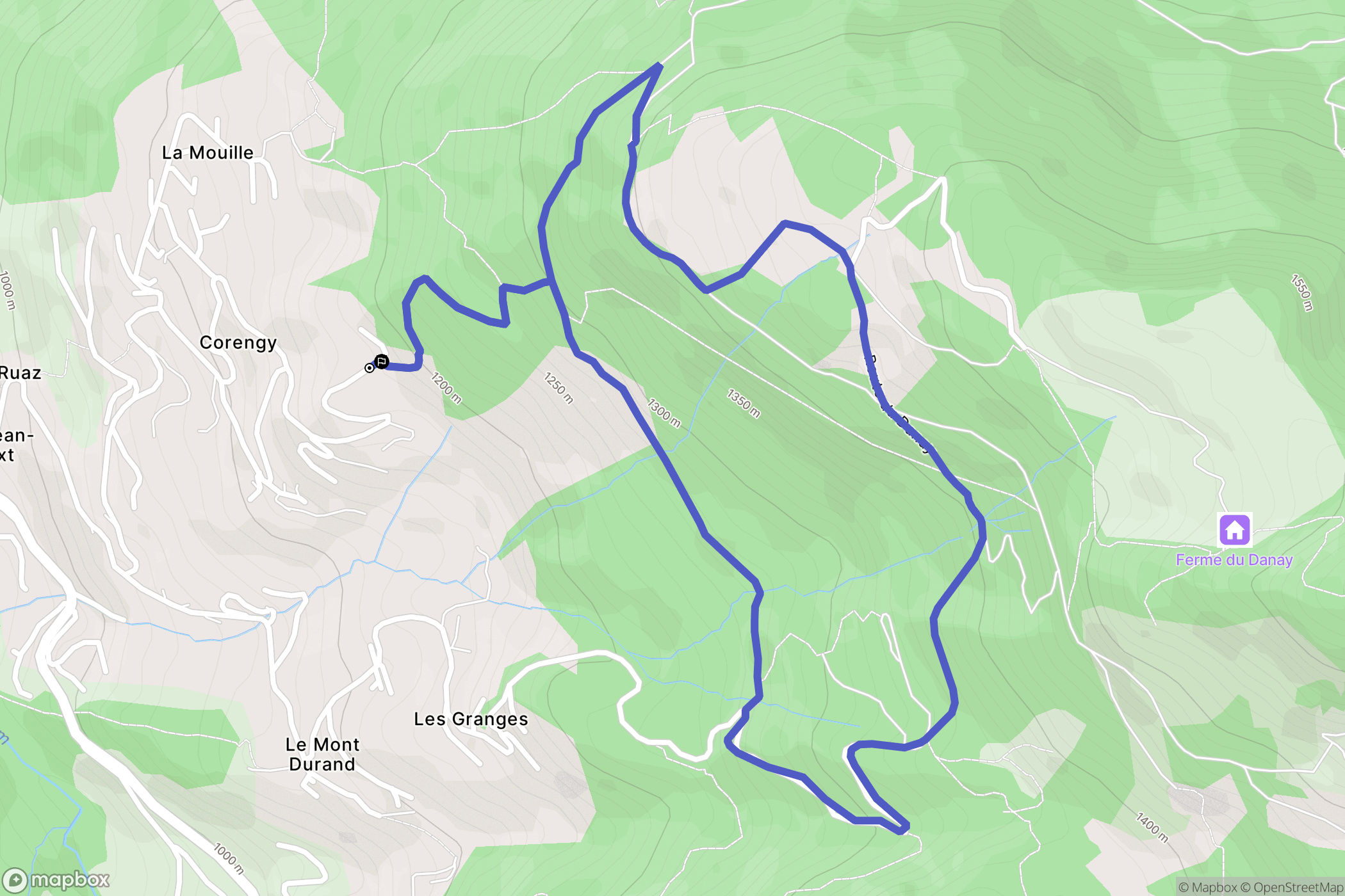 Saint-Jean-de-Sixt : carte du parcours de randonnée - France