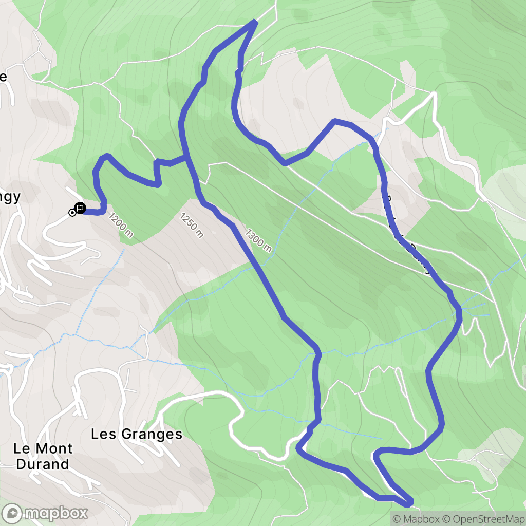 Saint-Jean-de-Sixt : carte du parcours de randonnée - France