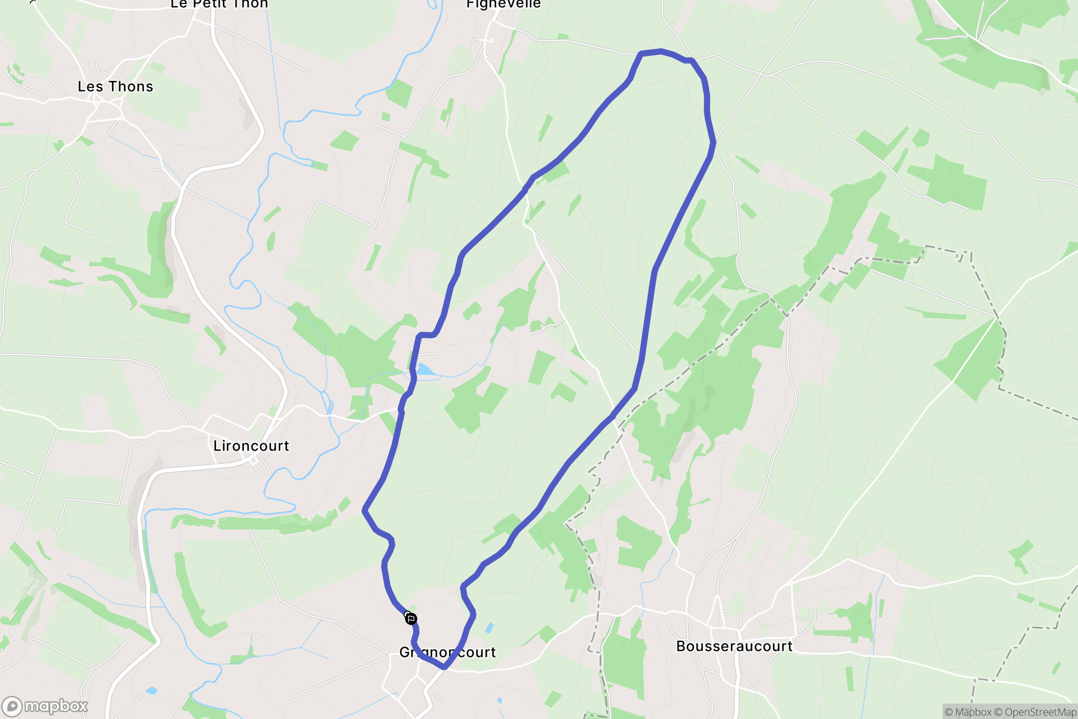 Grignoncourt : carte du parcours de randonnée - France