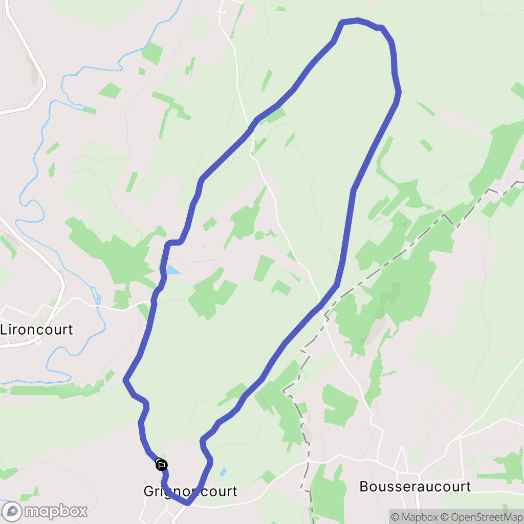 Grignoncourt : carte du parcours de randonnée - France