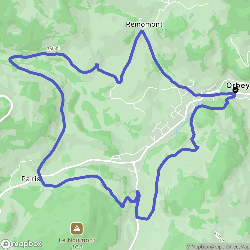 Orbey : carte du parcours de randonnée - France