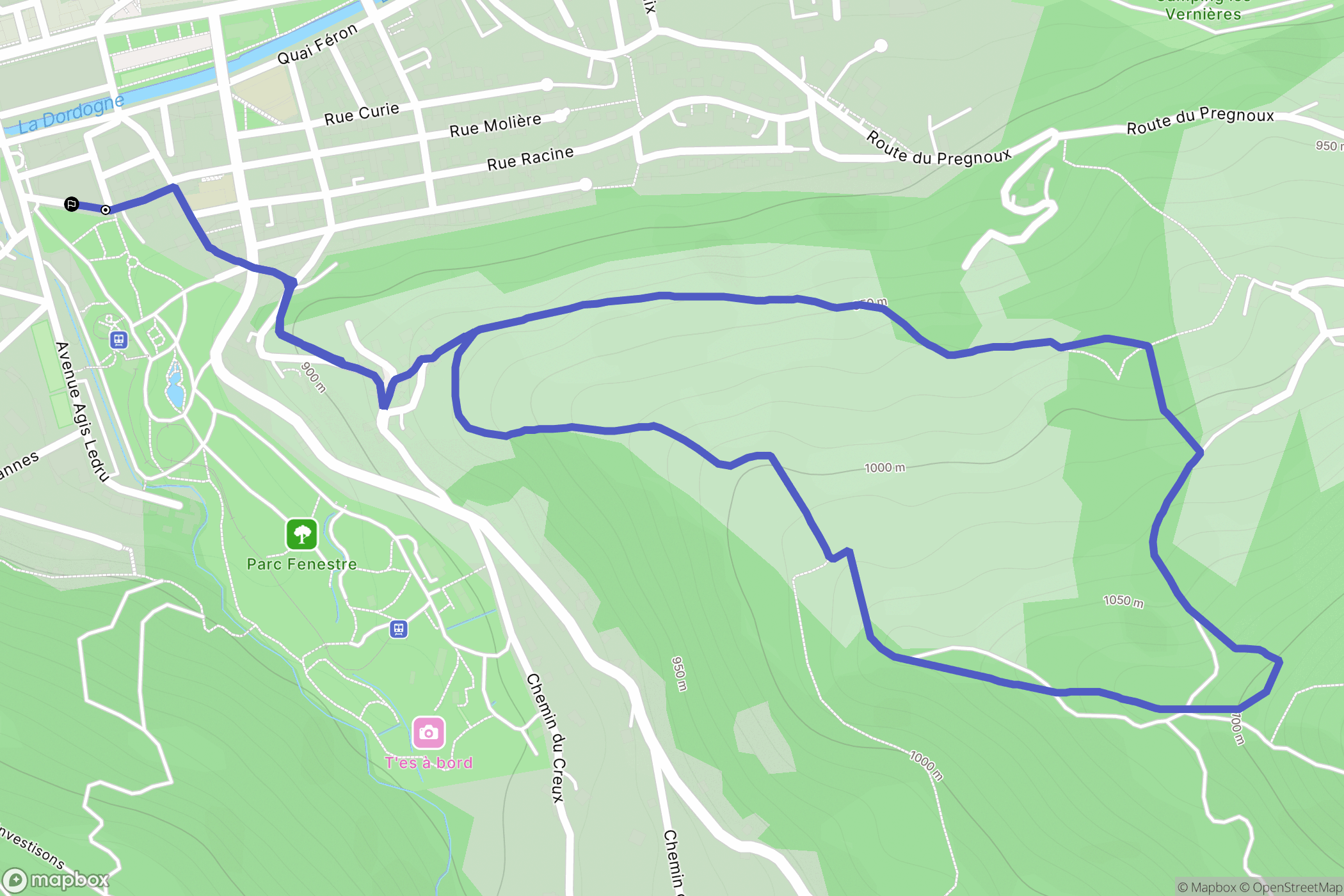 La Bourboule : carte du parcours de randonnée - France