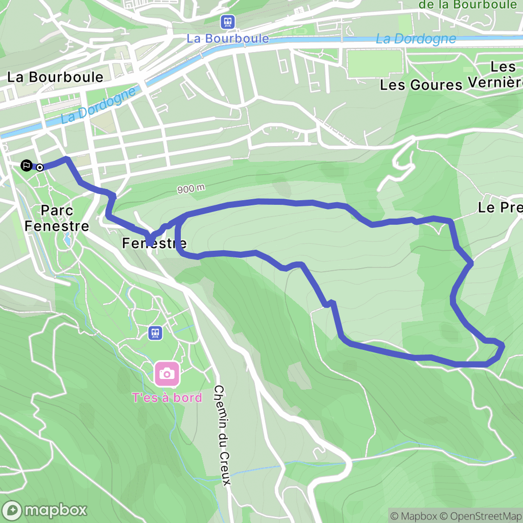 La Bourboule : carte du parcours de randonnée - France