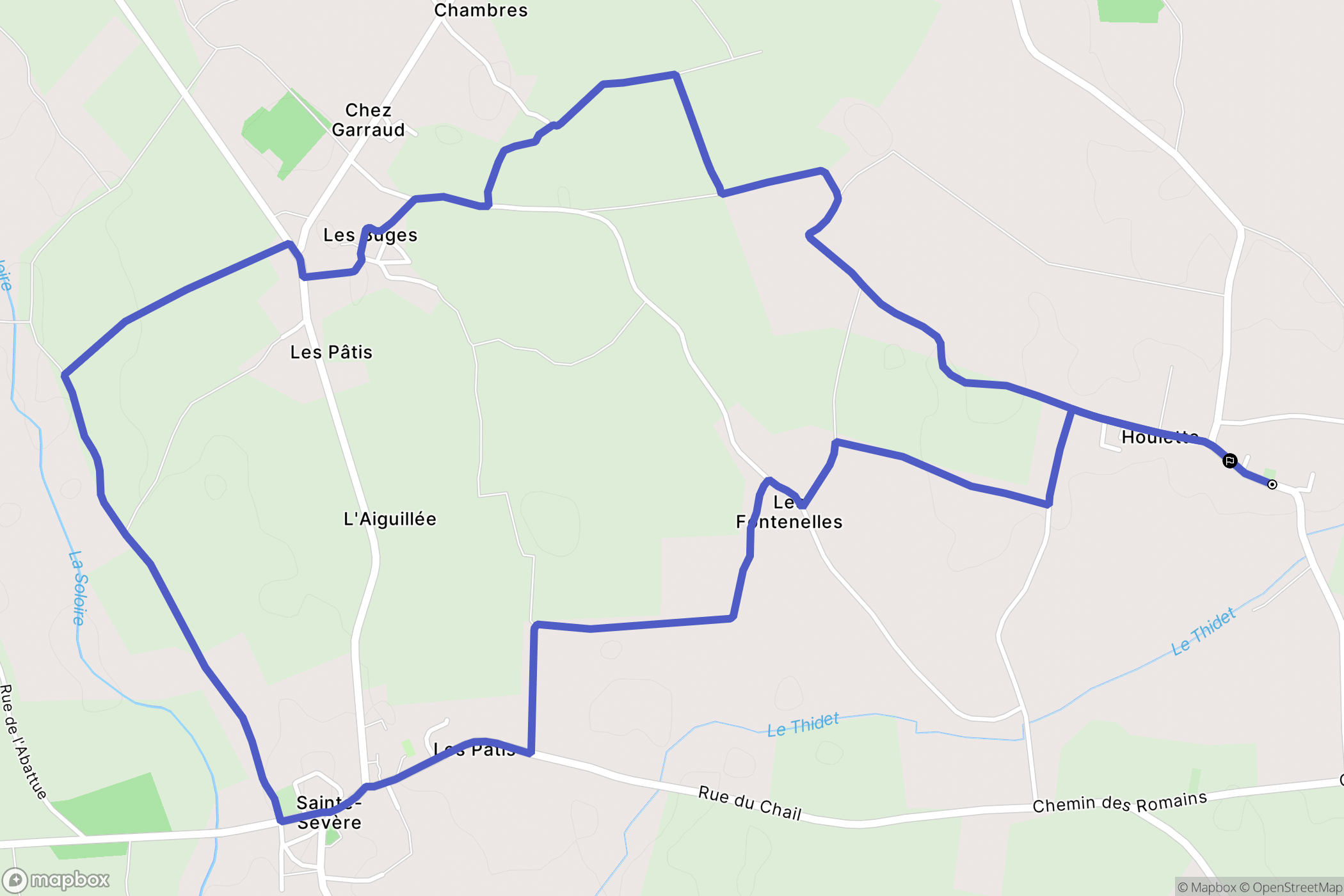 Houlette : carte du parcours de randonnée - France