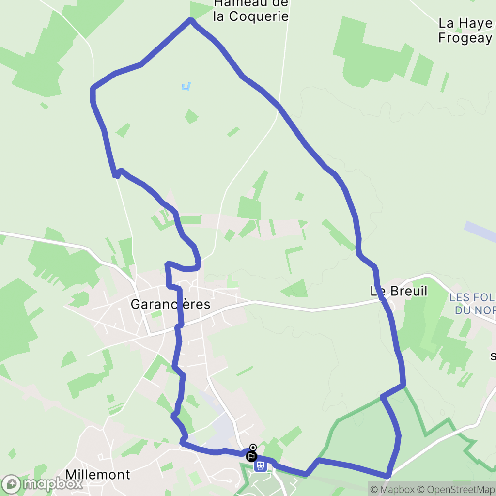 Garancières : carte du parcours de randonnée - France