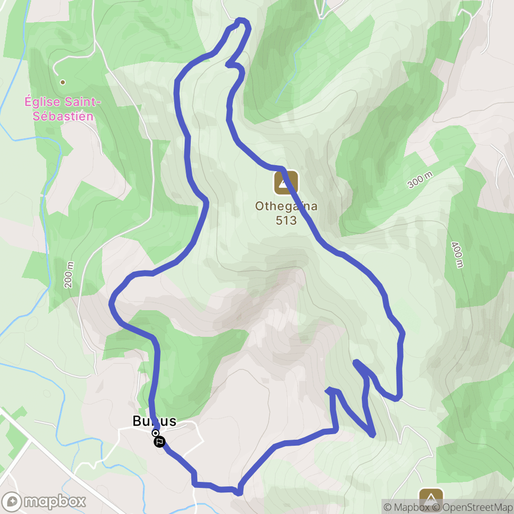 Bunus : carte du parcours de randonnée - France