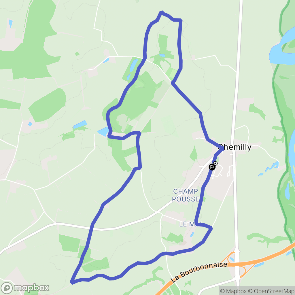 Chemilly : carte du parcours de randonnée - France
