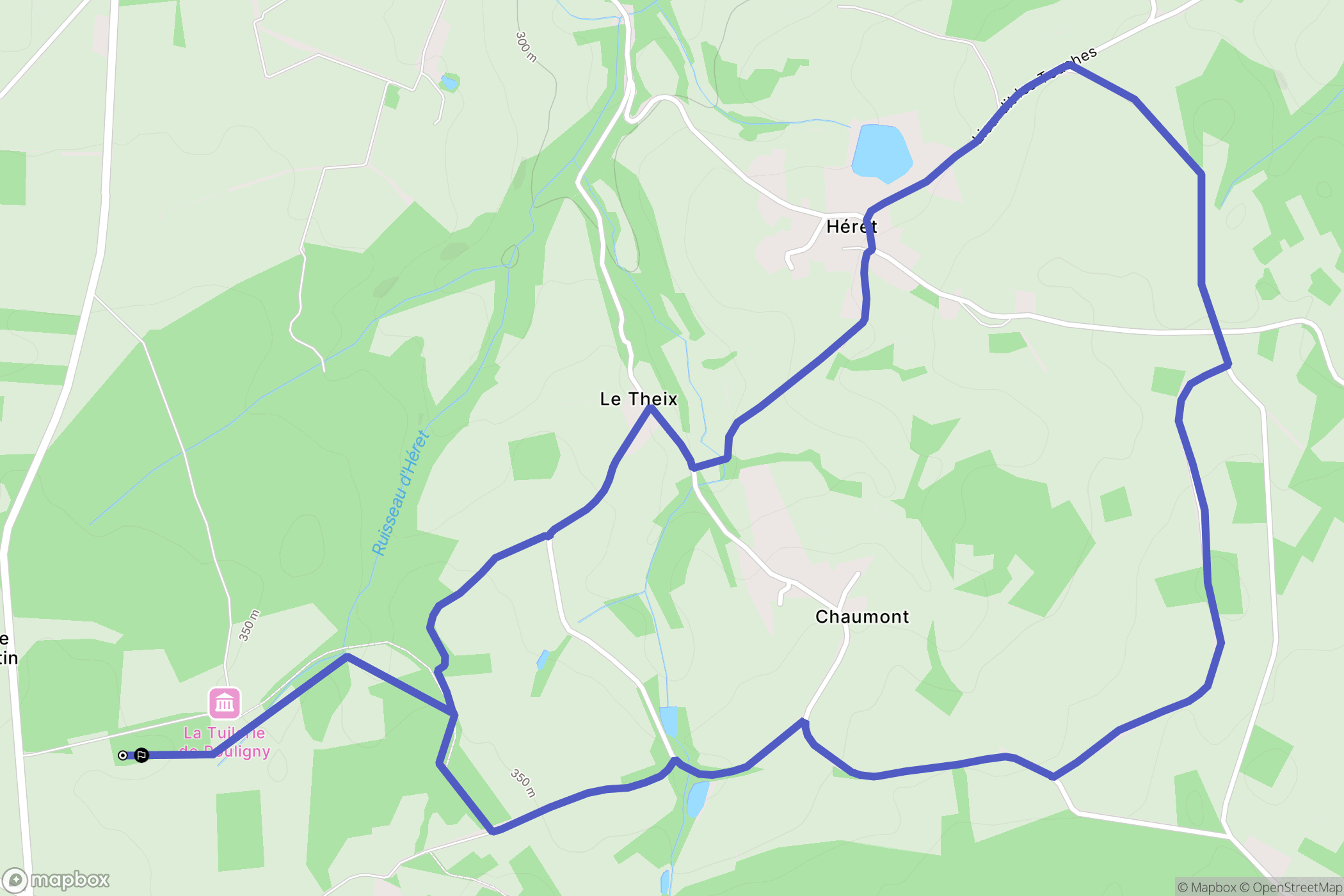 Le Bourg-d'Hem : carte du parcours de randonnée - France