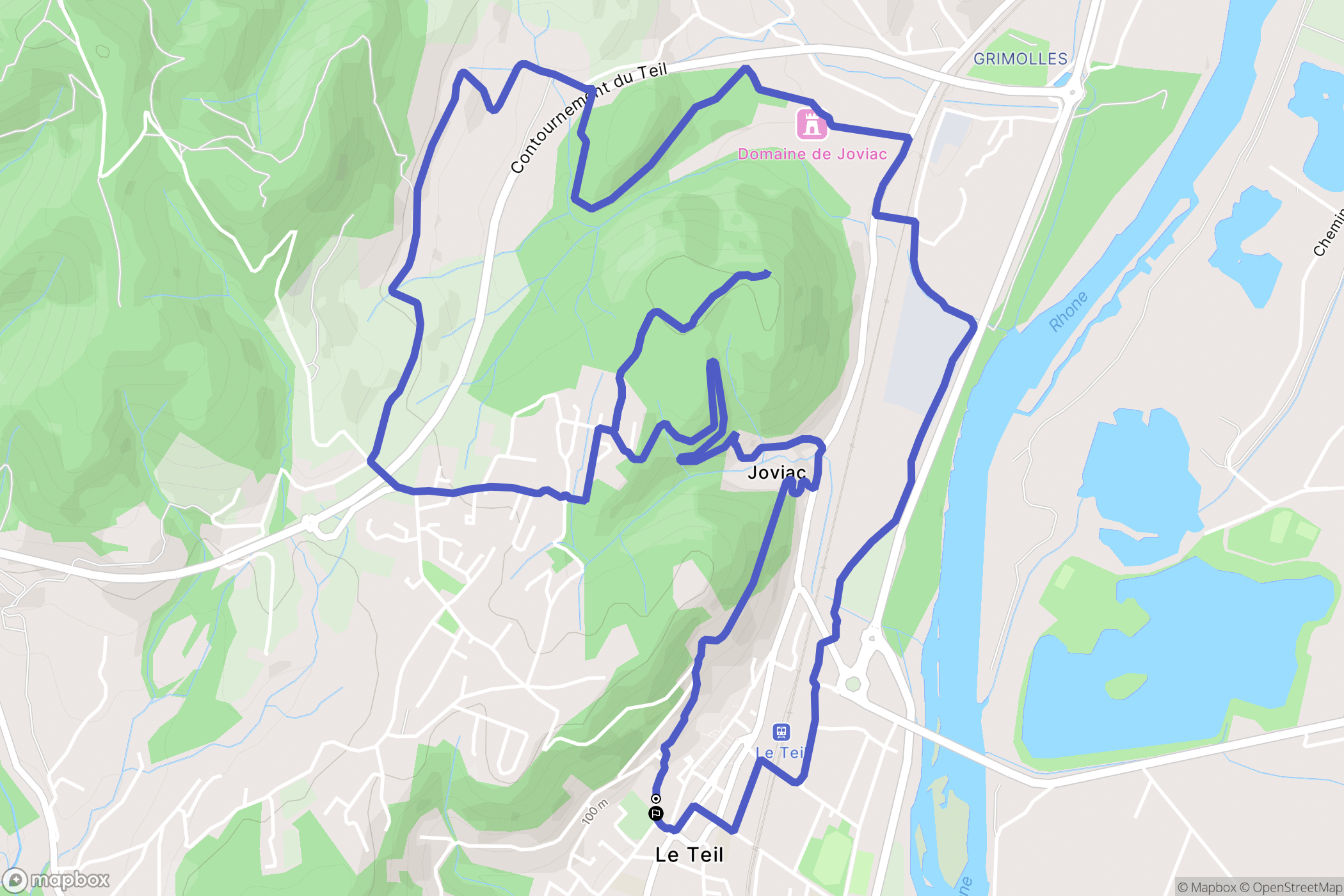 Le Teil : carte du parcours de randonnée - France