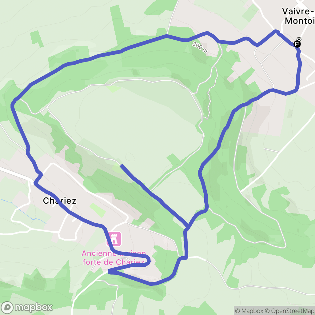 Vaivre-et-Montoille : carte du parcours de randonnée - France