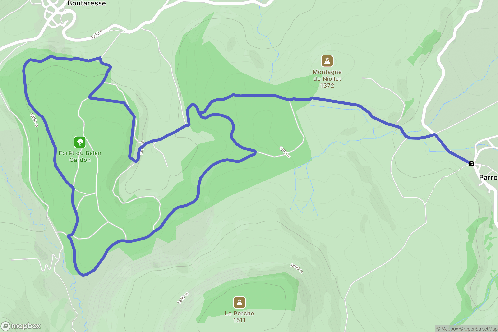 Anzat-le-Luguet : carte du parcours de randonnée - France