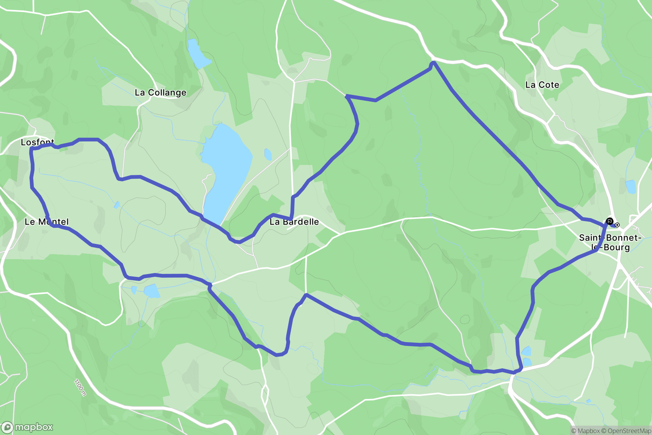 Saint-Bonnet-le-Bourg : carte du parcours de randonnée - France