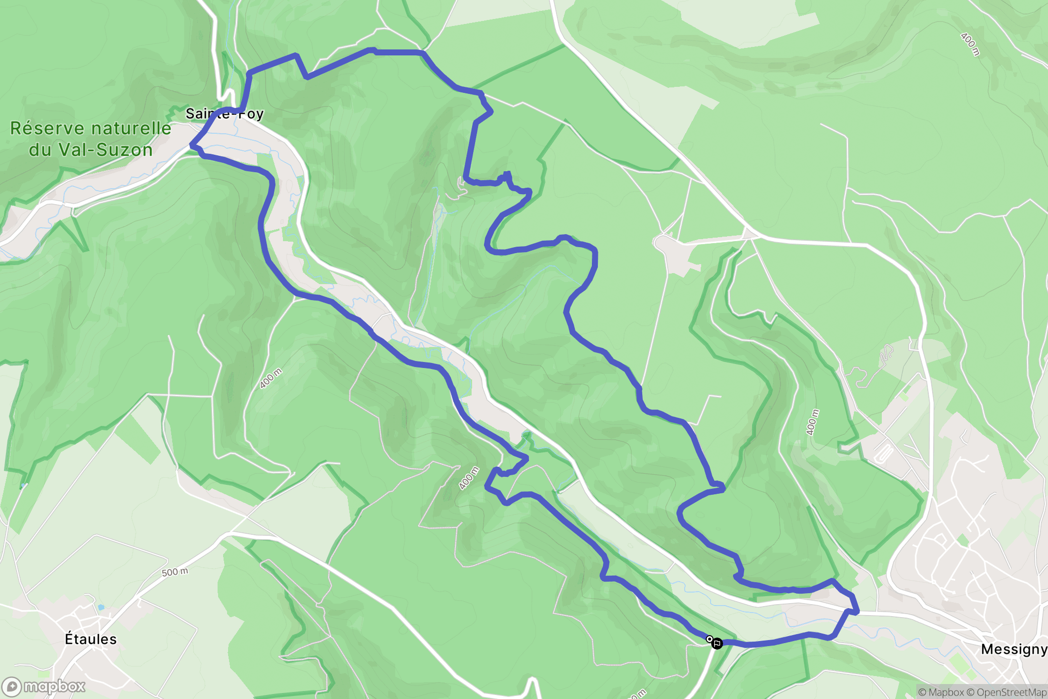 Étaules : carte du parcours de randonnée - France