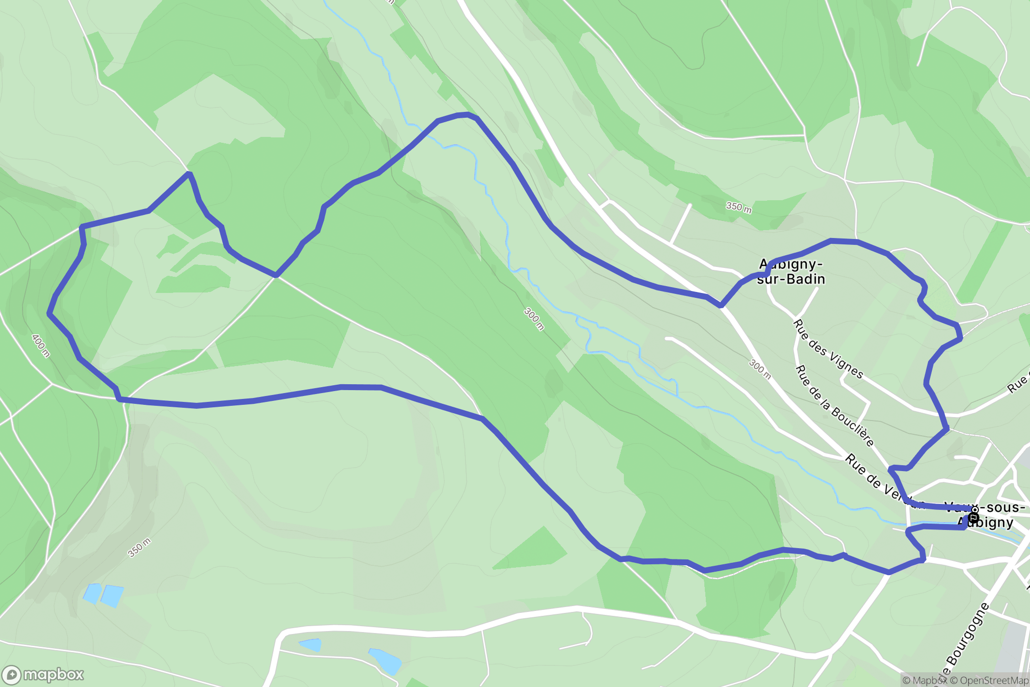 Aubigny-sur-Badin : carte du parcours de randonnée - France