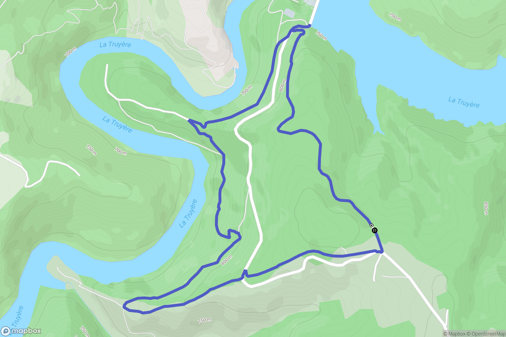 Fridefont : carte du parcours de randonnée - France