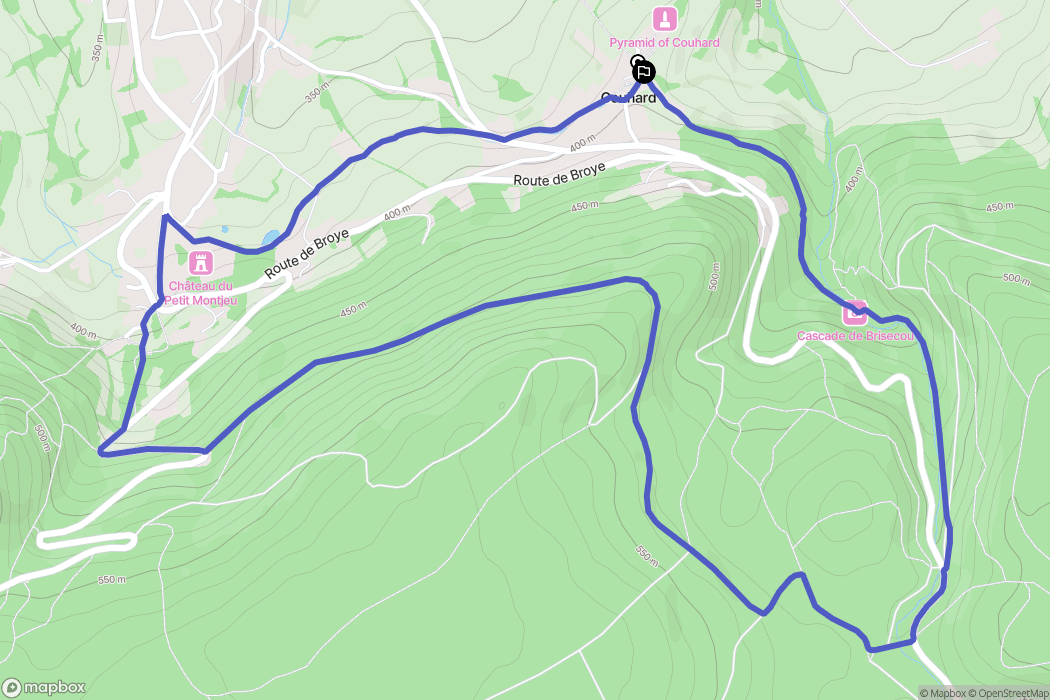 Autun : carte du parcours de randonnée - France