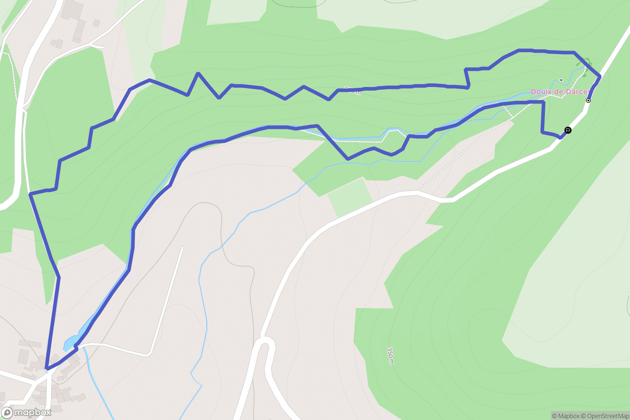 Darcey : carte du parcours de randonnée - France