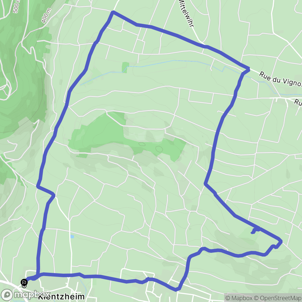 Kaysersberg : carte du parcours de randonnée - France