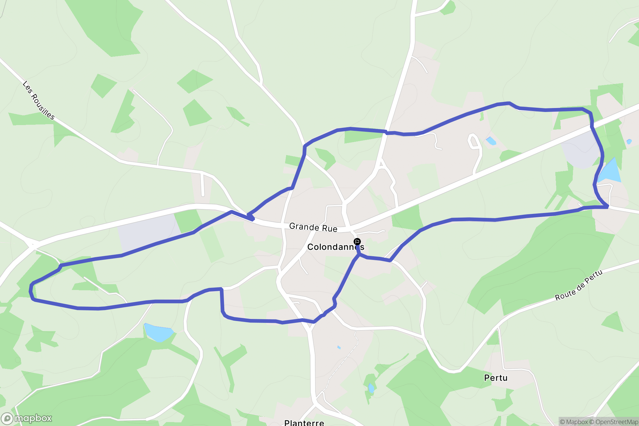 Colondannes : carte du parcours de randonnée - France