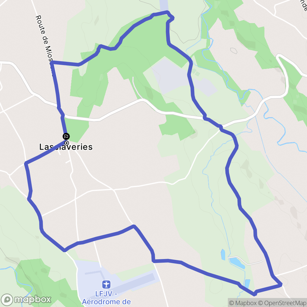 Lasclaveries : carte du parcours de randonnée - France