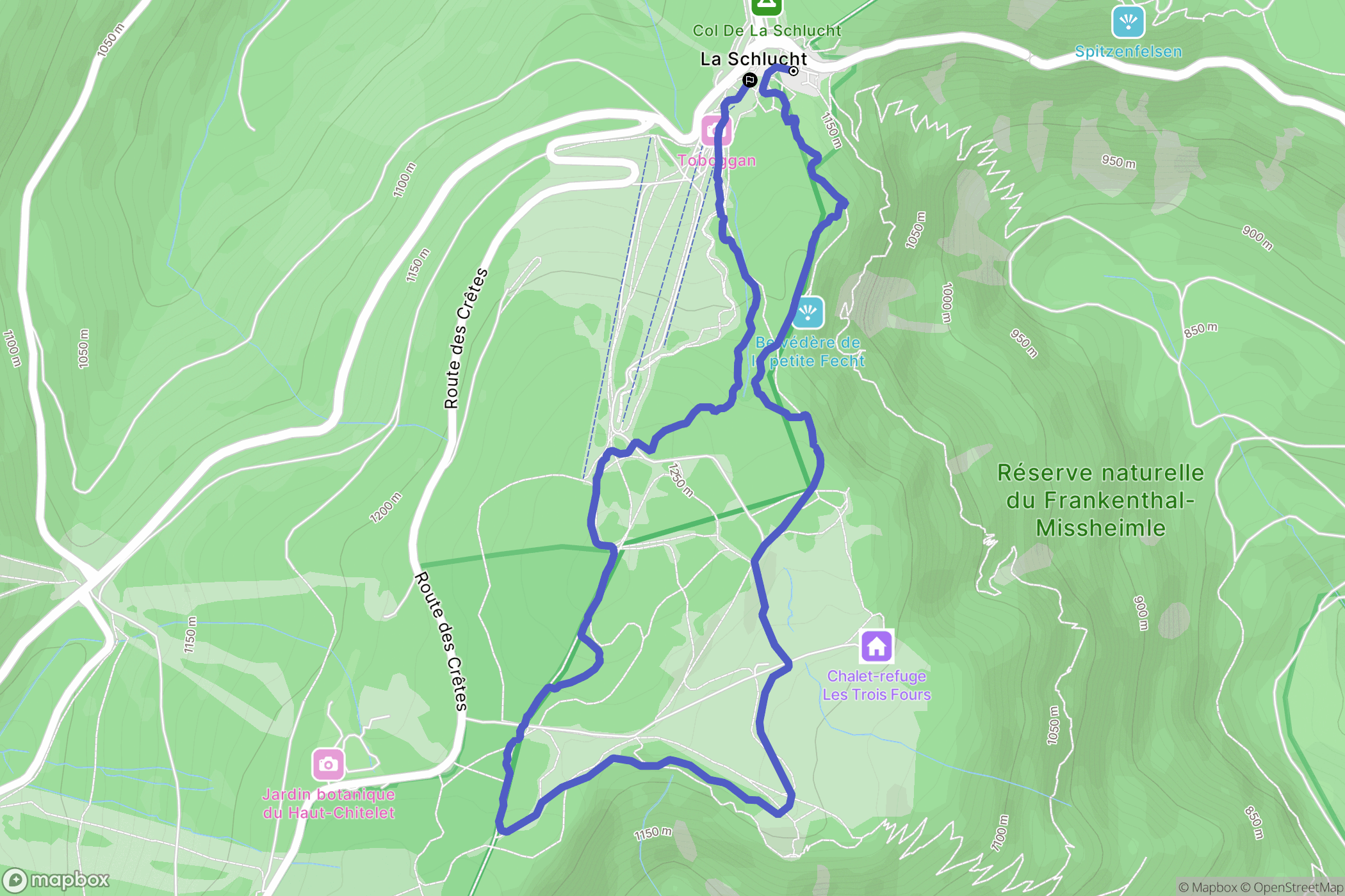 Stosswihr : carte du parcours de randonnée - France