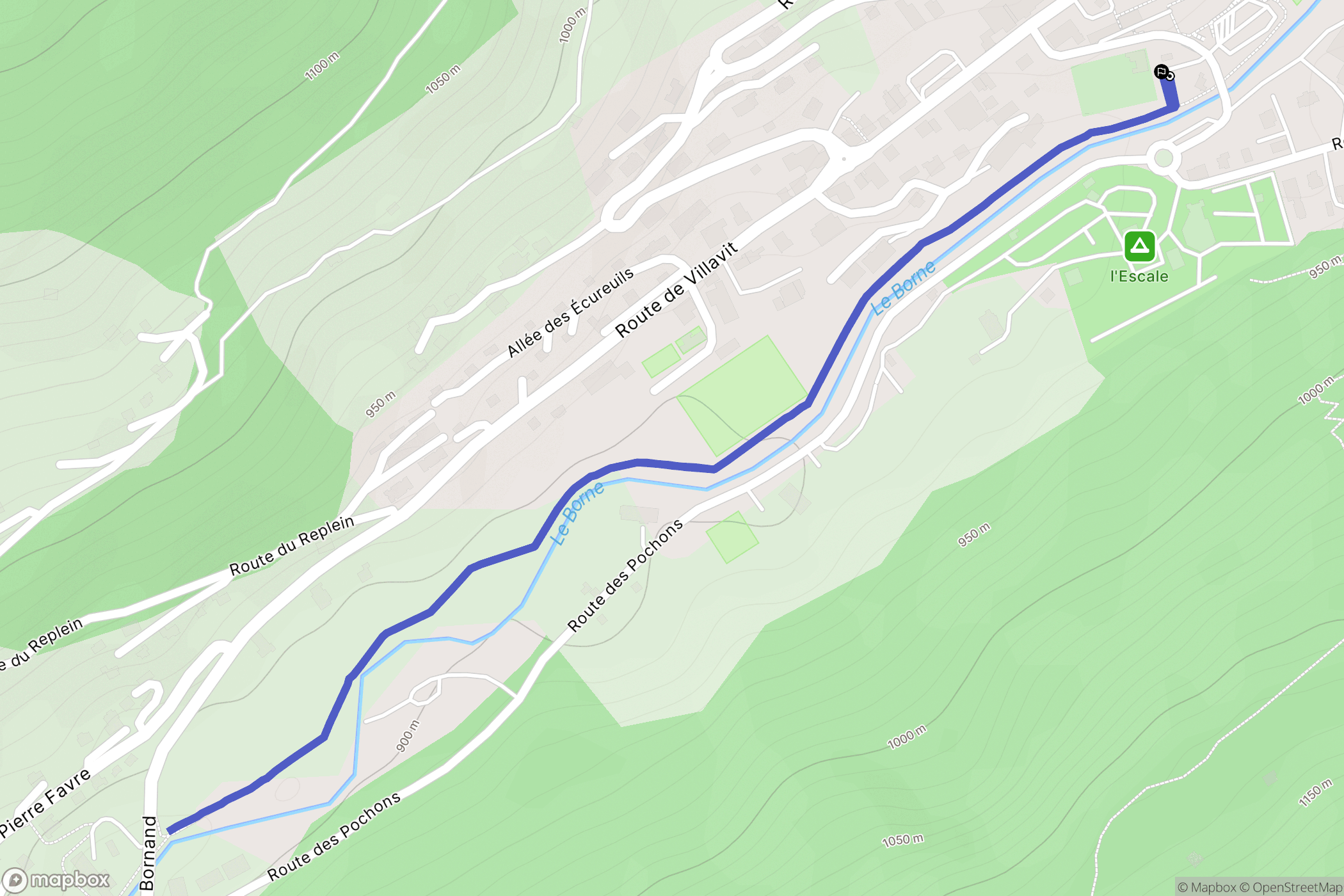 Le Grand-Bornand : carte du parcours de randonnée - France