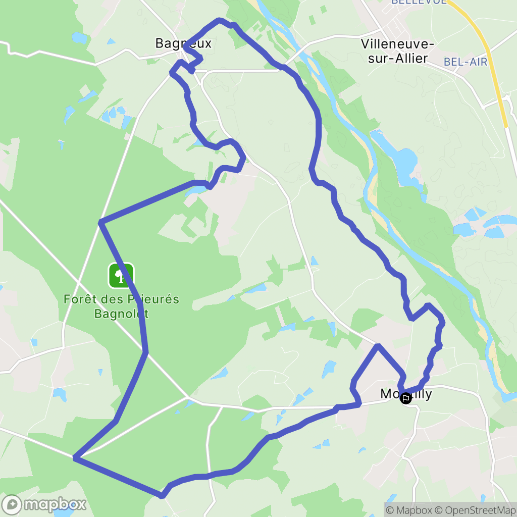 Montilly : carte du parcours de randonnée - France