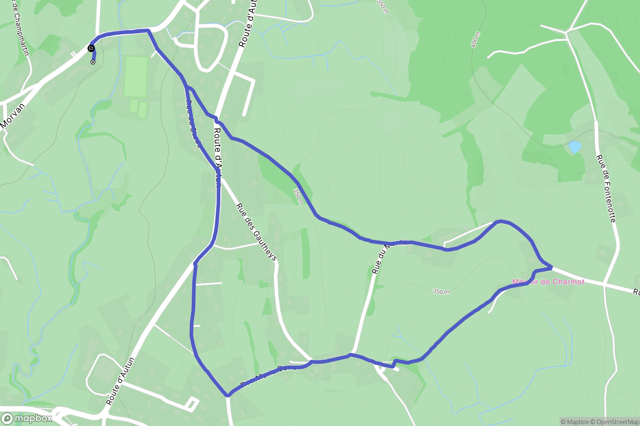 Broye : carte du parcours de randonnée - France