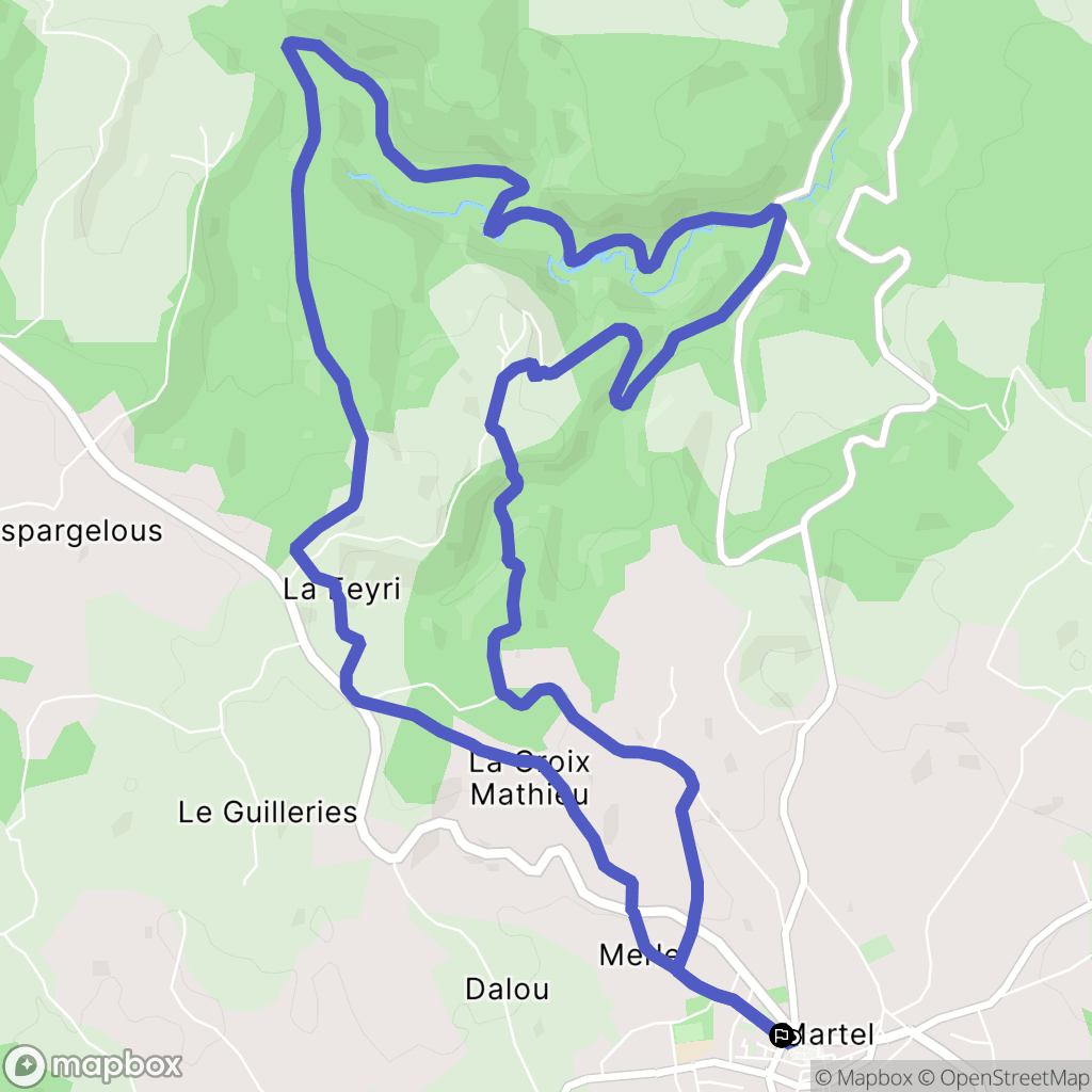 Martel : carte du parcours de randonnée - France