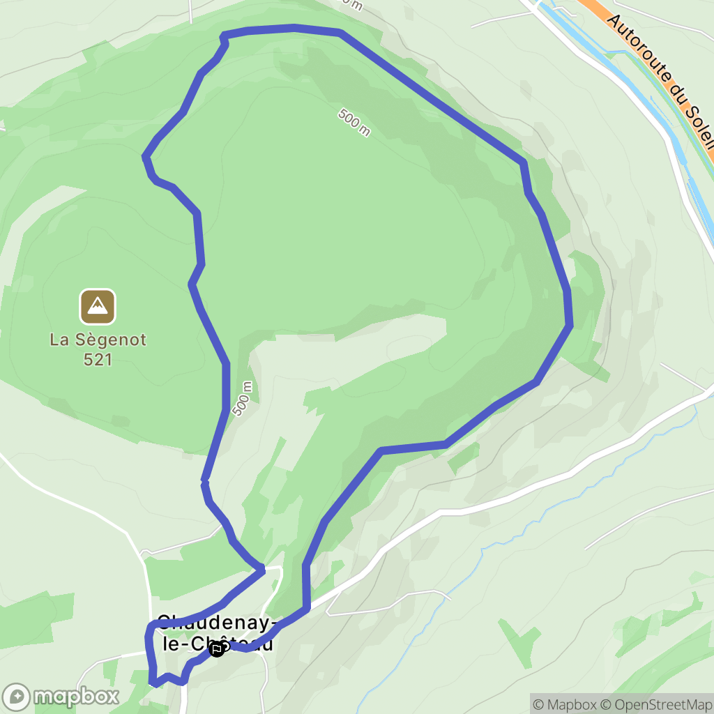 Chaudenay-le-Château : carte du parcours de randonnée - France