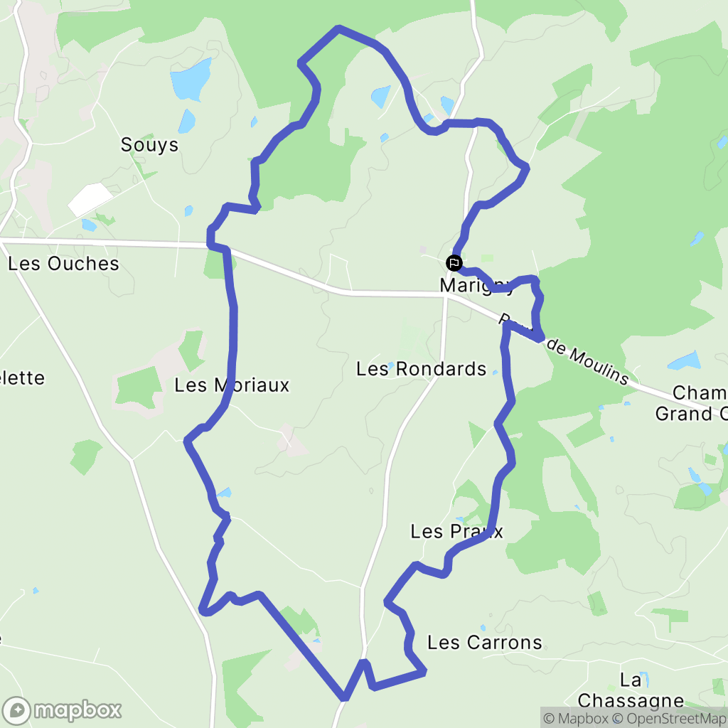 Marigny : carte du parcours de randonnée - France
