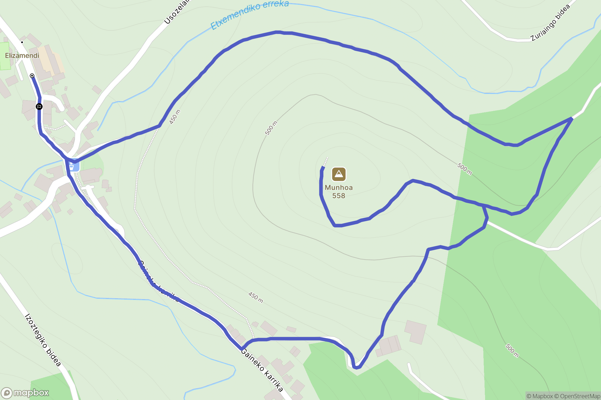 Urepel : carte du parcours de randonnée - France
