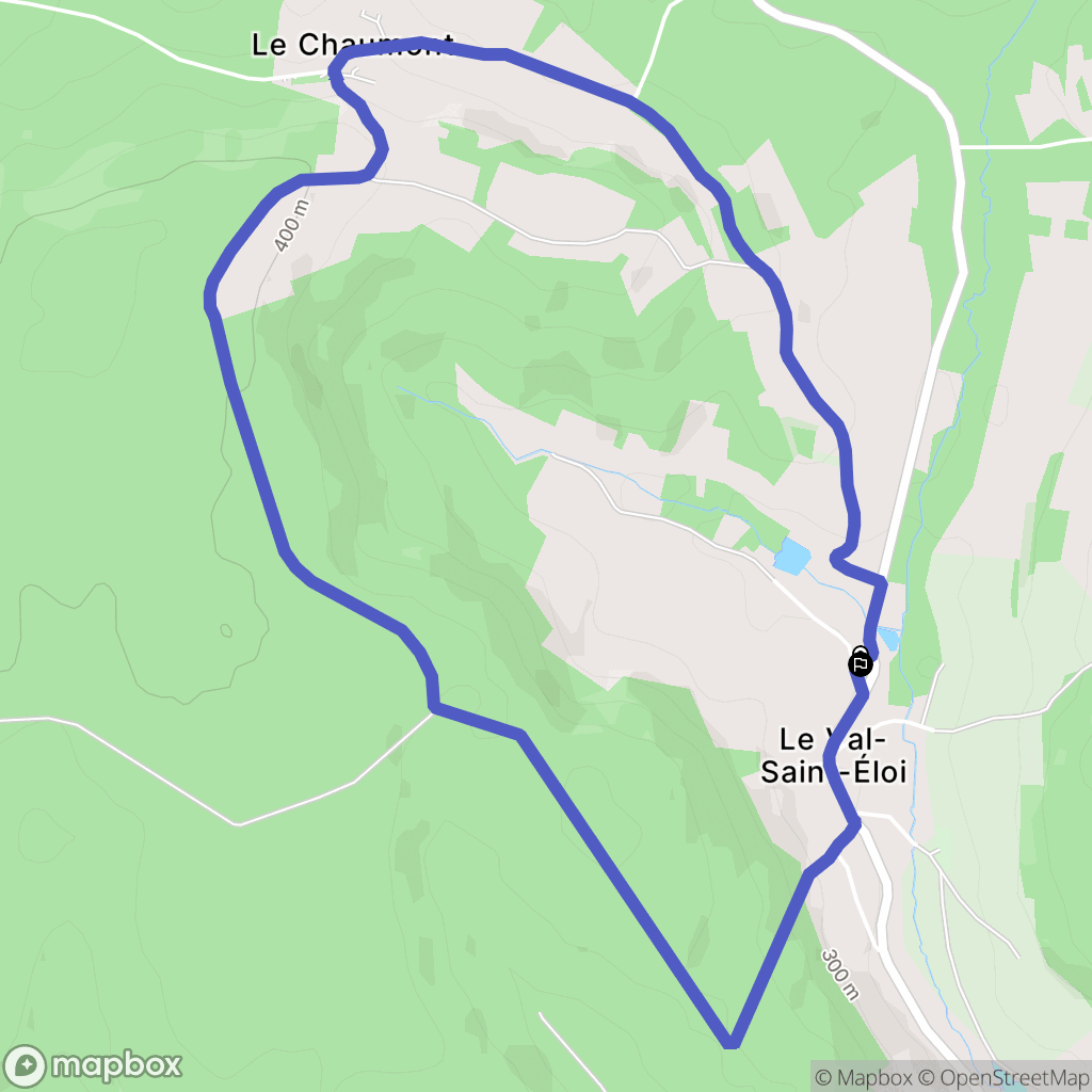 Le Val-Saint-Éloi : carte du parcours de randonnée - France