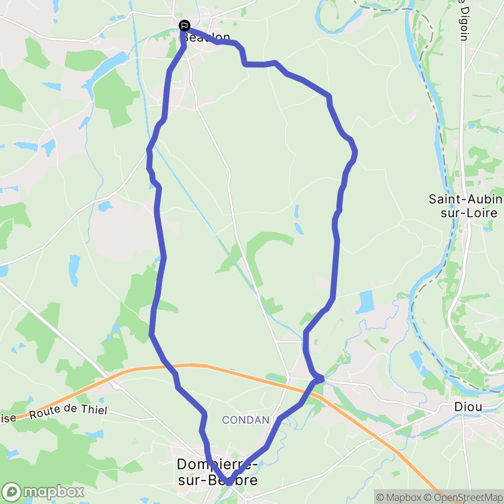 Beaulon : carte du parcours de randonnée - France
