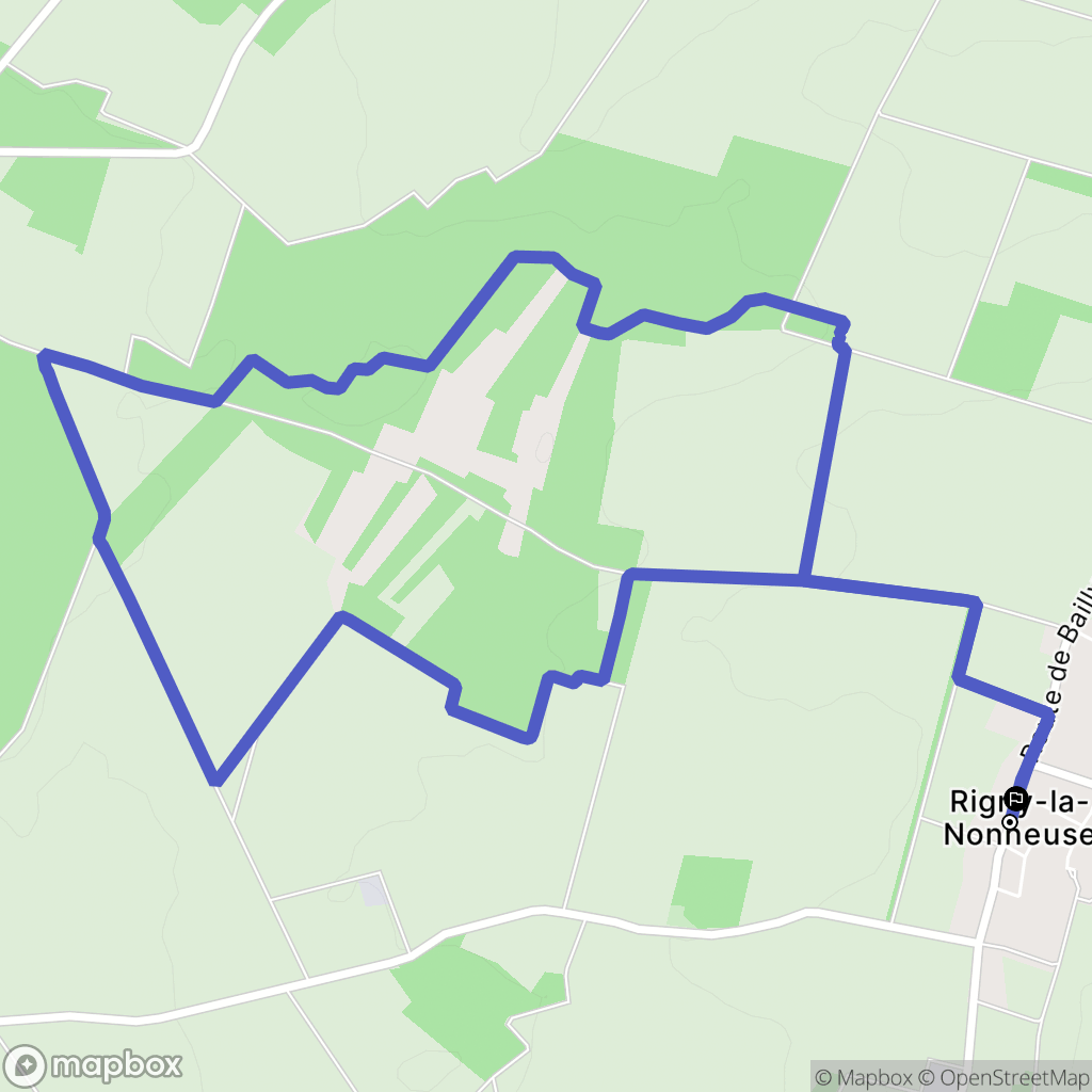 Rigny-la-Nonneuse : carte du parcours de randonnée - France