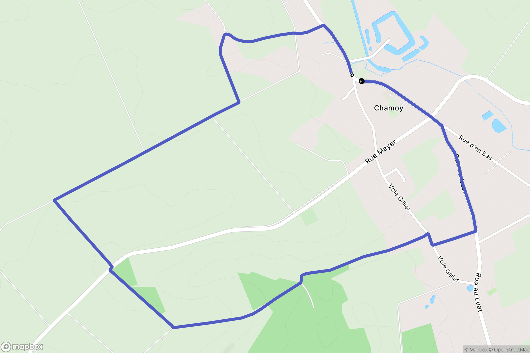 Chamoy : carte du parcours de randonnée - France